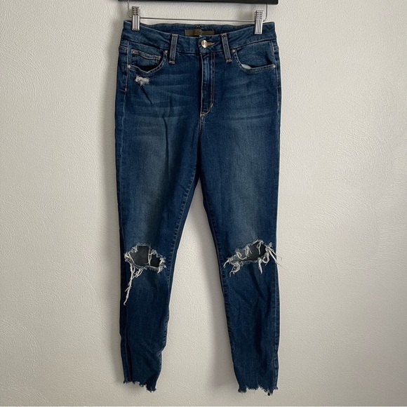 Joe’s jeans women’s blue size 28 Hi Honey Curvy Skinny Ankle  frayed ankle dis - Picture 1 of 9
